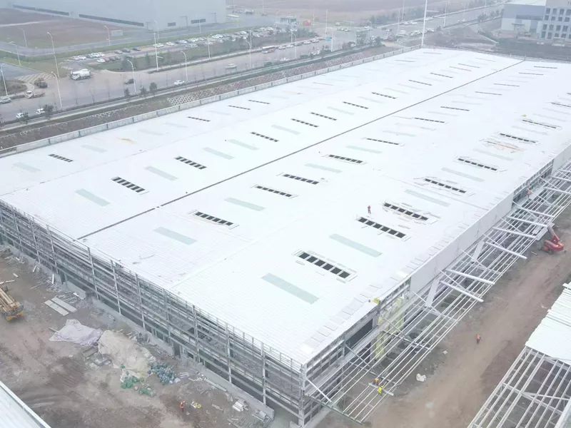Gran rango de estructura de acero construcción panel de sándwich pared